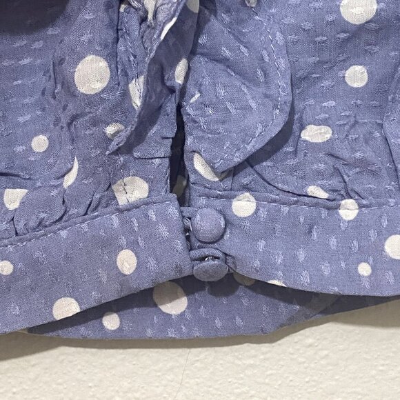 Lumiere Polka Dotted Ruffle Blouse Size S - Picture 6 of 11